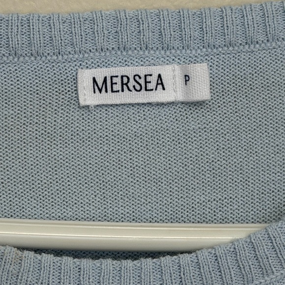 MerSea Womens Oversized Catalina Knit Sweater One Size P Blue Pockets Minimalist - Picture 5 of 11